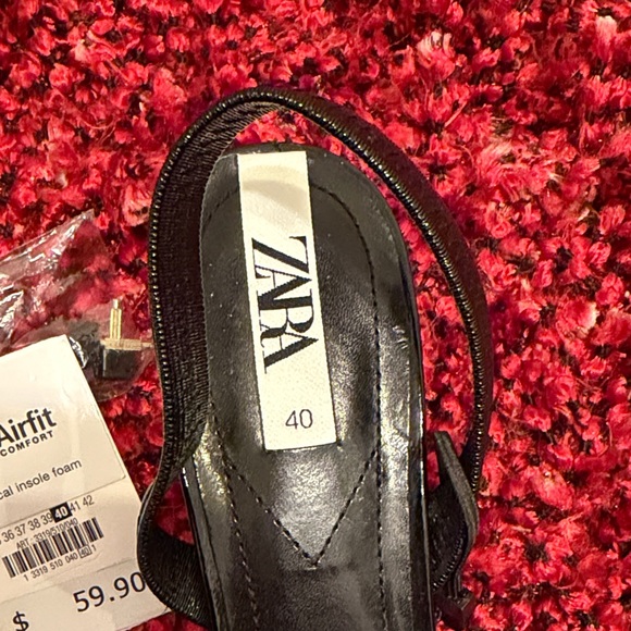 Zara Glossy Black Bow Heels - Picture 3 of 5